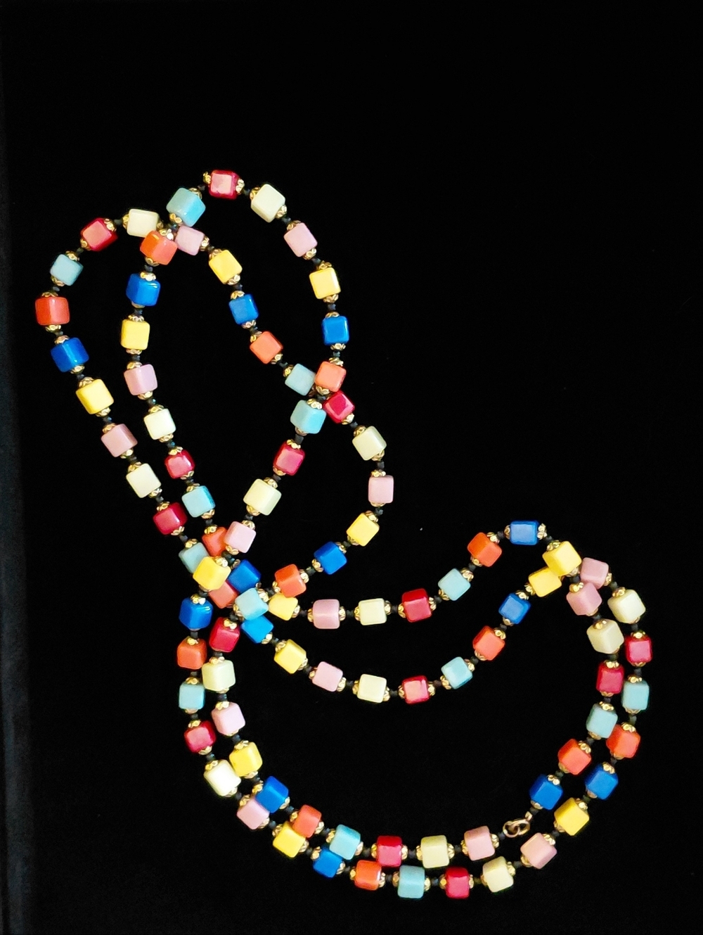Halequin Multicolor Cube Bead Necklace - Women Jewelry